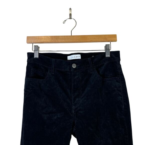 Loft Pinwale Corduroy Pants Womens 2 Black Skinny Stretc Soft Fall Clean Girl - Picture 3 of 7